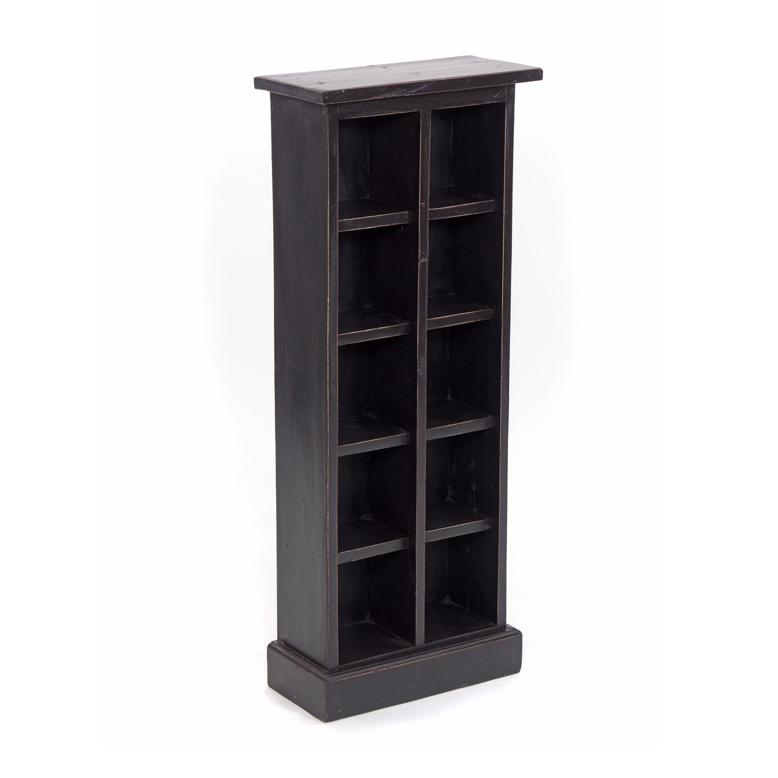 Wenqik Schnapsglas-Vitrine Aus Holz – 30 Fächer, Schwarz, Wandregal Zur Sammlungspräsentation (43x60x6 Cm)